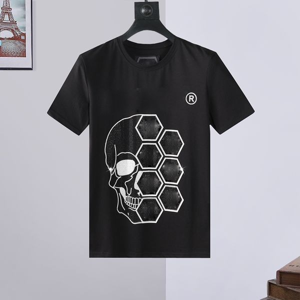 

Men's T-Shirts crystal Skull T-shirt mens Summer designer Tee print letter Casual Punk tops Tees Shirts man women Fashion tiger luxury clothing short