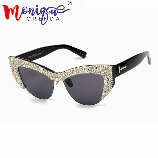 sunglasses woman t brand retro cat eye sun glasses ladies luxury vintage silver stones men shades points, White;black
sunglasses woman t brand retro cat eye sun glasses ladies luxury vintage silver stones men shades points, White;black