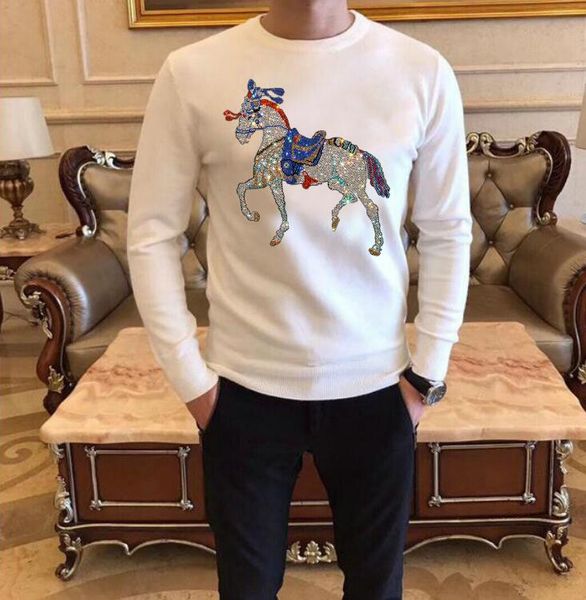 horse pattern cool korean designer sweater rhinestones young street wear fashion clothes b44, White;black
horse pattern cool korean designer sweater rhinestones young street wear fashion clothes b44, White;black