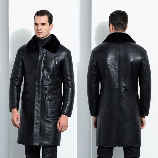 men's leather & faux 2021 men medium long black real fur coat winter thicken slim natural sheepskin shearling clothing outerwear
men's leather & faux 2021 men medium long black real fur coat winter thicken slim natural sheepskin shearling clothing outerwear