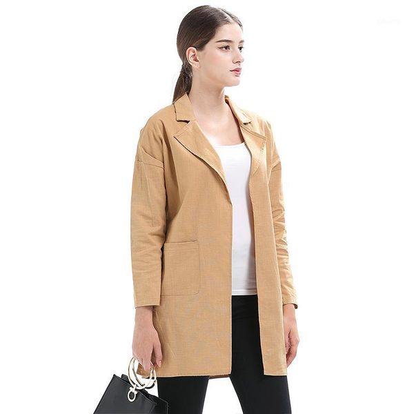 women spring autumn long trench coat solid color long sleeve turn down collar casual cardigans elegant female outwear 3xl1, Tan;black
women spring autumn long trench coat solid color long sleeve turn down collar casual cardigans elegant female outwear 3xl1, Tan;black