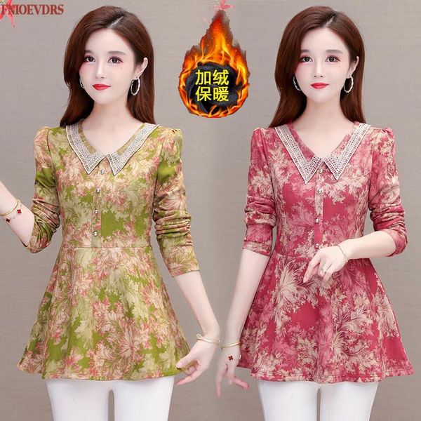 women winter spring tunic basic wear elegant office lady plus size casual patchwork warm velvet inside lace peplum blouses, White
women winter spring tunic basic wear elegant office lady plus size casual patchwork warm velvet inside lace peplum blouses, White