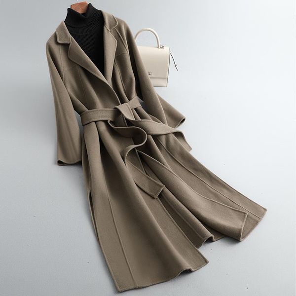 women's wool & blends 2021 autumn winter jacket women long 100% coat female fashion korean style coats woman parkas abrigos para mujer, Black
women's wool & blends 2021 autumn winter jacket women long 100% coat female fashion korean style coats woman parkas abrigos para mujer, Black