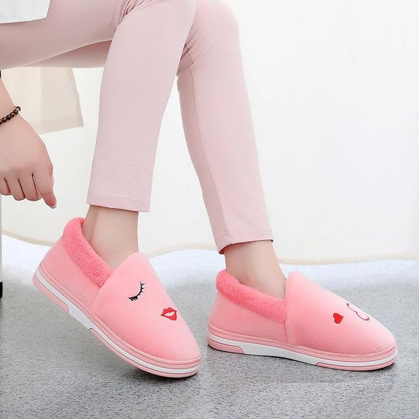 cotton slippers autumn and winter warm cotton slippers women's, Black