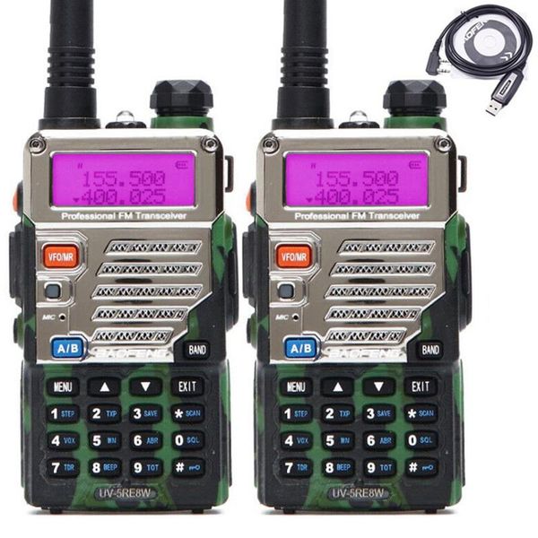 2 шт. baofeng uv-5re 8w camo walkie talkie dual band uv 5re двухсторонний радио vox handheld 10 км с usb-программированием
2 шт. baofeng uv-5re 8w camo walkie talkie dual band uv 5re двухсторонний радио vox handheld 10 км с usb-программированием