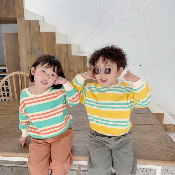 boys girls cotton long sleeve striped sweatshirts spring kids loose casual pullovers lj200812, Black
boys girls cotton long sleeve striped sweatshirts spring kids loose casual pullovers lj200812, Black