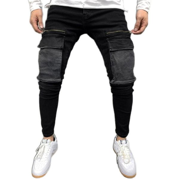 big pocket jeans mens slim zipper patchwork pencil pants spring autumn fall skateboard men denim trousers, Blue
big pocket jeans mens slim zipper patchwork pencil pants spring autumn fall skateboard men denim trousers, Blue