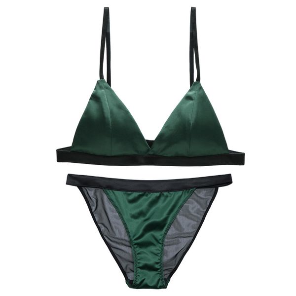 green lingreie ultra-thin satin bra and panty set mesh seethrough panties wireless removable pad women brassiere bralette, Red;black
green lingreie ultra-thin satin bra and panty set mesh seethrough panties wireless removable pad women brassiere bralette, Red;black