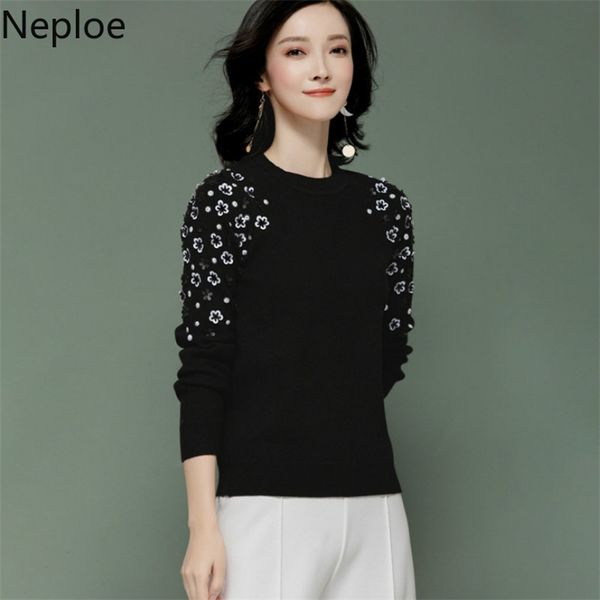 neploe o neck pullover loose sweater women elegant foral knit bottom jersey mujer invierno autumn wild student 46079 201223, White;black
neploe o neck pullover loose sweater women elegant foral knit bottom jersey mujer invierno autumn wild student 46079 201223, White;black