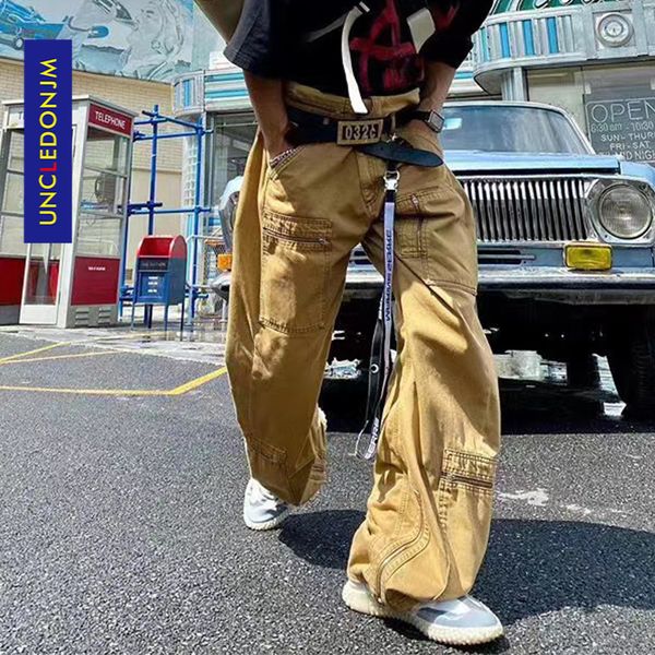 uncledonjm multi pocket overalls men's loose straight pants patchwork jeans mens street wear hip hop jeans 20216 q0105, Black;white
uncledonjm multi pocket overalls men's loose straight pants patchwork jeans mens street wear hip hop jeans 20216 q0105, Black;white