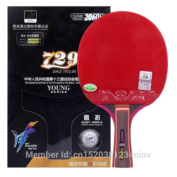 Original 729 Finished Racket Yong 2060s Table Tennis Racket Fast Attack With Loop High Speed New Style One Case One Ball Racquet