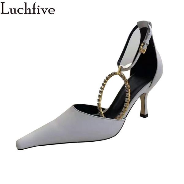 sandals crystal pointy toe genuine leather shoes woman thin high heels party buckle strap white mujer, Black
sandals crystal pointy toe genuine leather shoes woman thin high heels party buckle strap white mujer, Black