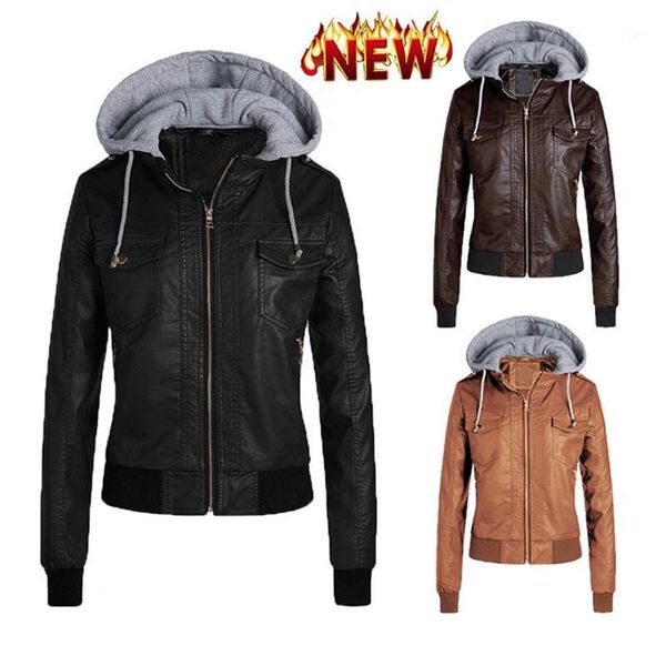 women hoodies winter autumn motorcycle jacket gothic faux leather hoodies 2021 coat fleece jackets faux leather pu jacket1, Black
women hoodies winter autumn motorcycle jacket gothic faux leather hoodies 2021 coat fleece jackets faux leather pu jacket1, Black