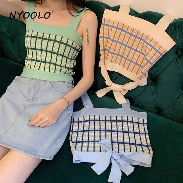 nyoolo special design straps square collar plaid patchwork knitted camisole crop summer sleeveless tank women cloth, White
nyoolo special design straps square collar plaid patchwork knitted camisole crop summer sleeveless tank women cloth, White