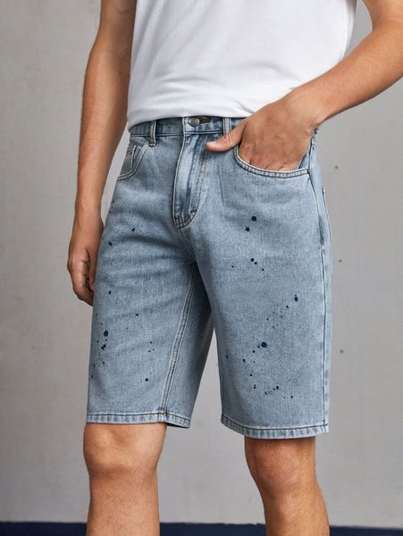 men splash pocket denim shorts z5he#, Blue 
men splash pocket denim shorts z5he#, Blue