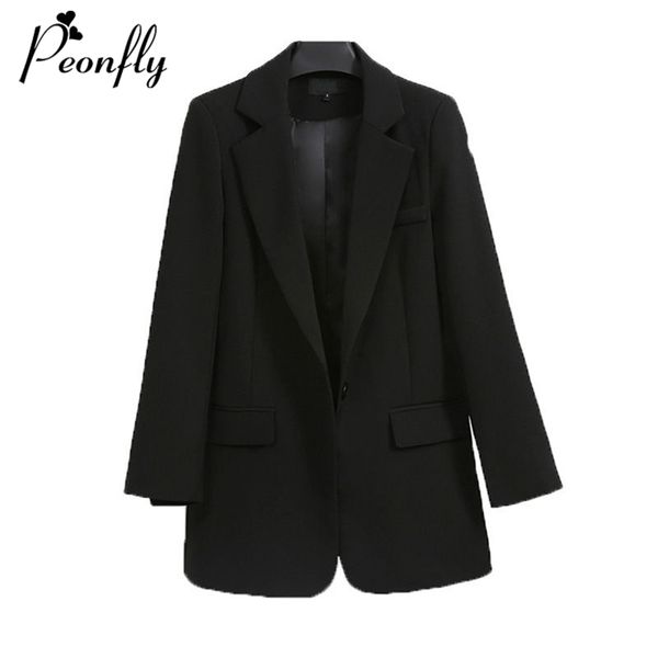 peonfly casual single button women blazer jacket notched collar female jackets fashion black suits outwear autumn coat lj201214, White;black
peonfly casual single button women blazer jacket notched collar female jackets fashion black suits outwear autumn coat lj201214, White;black