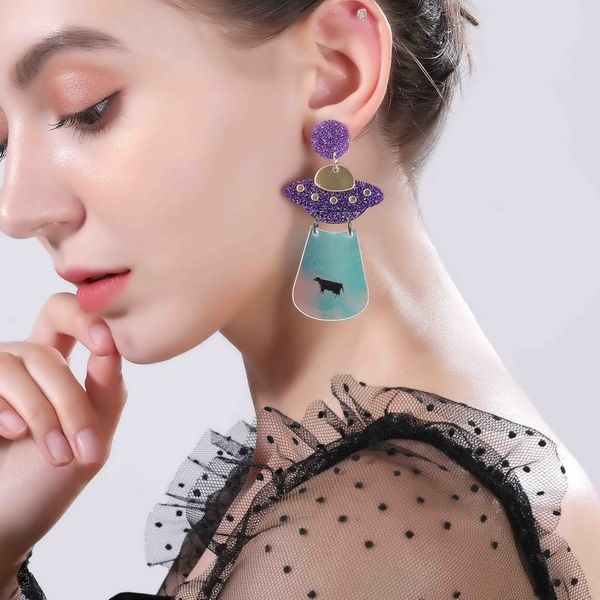 cosmic glitter mysterious dark black acrylic earring european and american exaggerated ufo earrings women dangle earrings, Silver
cosmic glitter mysterious dark black acrylic earring european and american exaggerated ufo earrings women dangle earrings, Silver