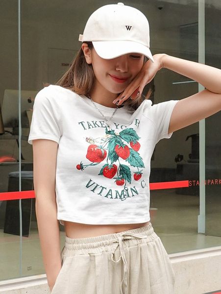 dazy strawberry & letter graphic tee m1sz#, White
dazy strawberry & letter graphic tee m1sz#, White