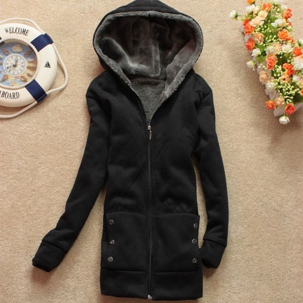 2021 new winter women coat fleece hooded cardigan overcoat long sleeve sweatshirt warm thicken zip up outerwear jacket coats fz3v, Black
2021 new winter women coat fleece hooded cardigan overcoat long sleeve sweatshirt warm thicken zip up outerwear jacket coats fz3v, Black