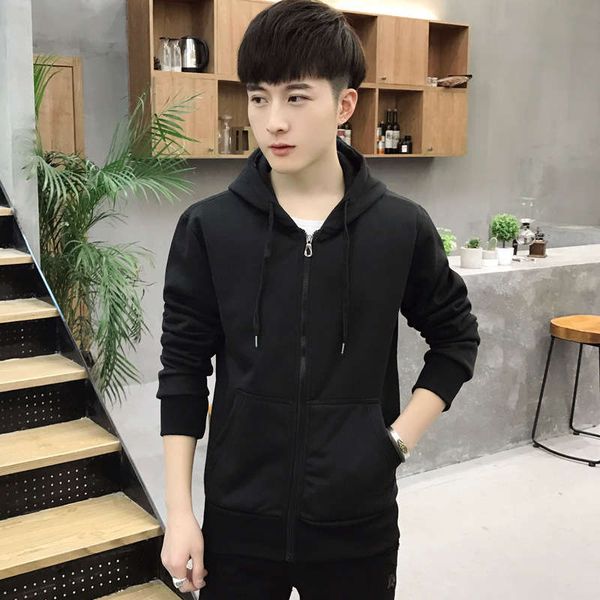 fall 2019 new men's solid color hooded cardigan coat student leisure sports sweater, Gray
fall 2019 new men's solid color hooded cardigan coat student leisure sports sweater, Gray