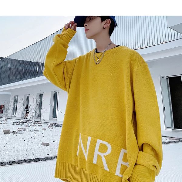 oversized sweater pullover men 2021 winter korean fall sweater male pullover harajuku streetwear plus size sweaters, White;black
oversized sweater pullover men 2021 winter korean fall sweater male pullover harajuku streetwear plus size sweaters, White;black