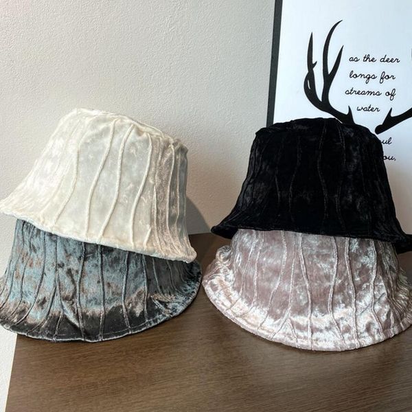 korean women autumn vintage velvet dome bucket hat solid color striped bell-shaped hats female wide brim fisherman cap ladies basin caps, Blue;gray
korean women autumn vintage velvet dome bucket hat solid color striped bell-shaped hats female wide brim fisherman cap ladies basin caps, Blue;gray