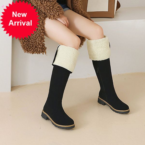 2021 the new comfortable party style round toe in a winter snow buckle medium zipper with knee high boots female shoes woym, Black
2021 the new comfortable party style round toe in a winter snow buckle medium zipper with knee high boots female shoes woym, Black