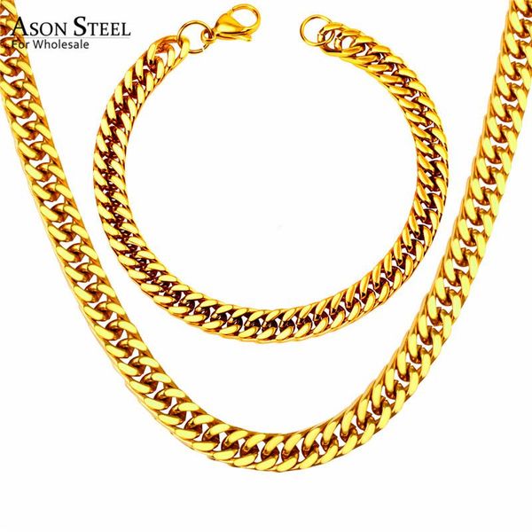 asonsteel women/men 7mm jewelry set gold/silver color stainless steel necklace with bracelet cuban chain for diy jewelry making
asonsteel women/men 7mm jewelry set gold/silver color stainless steel necklace with bracelet cuban chain for diy jewelry making