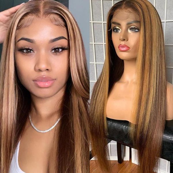 lace wigs alibele 4 27 highlight 13x1 front straight human hair wig piano color remy for black women deep parting, Black;brown
lace wigs alibele 4 27 highlight 13x1 front straight human hair wig piano color remy for black women deep parting, Black;brown