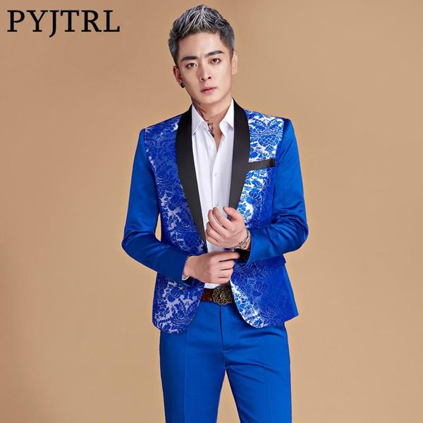 pyjtrl men shawl lapel chinese style royal blue gold red dragon print suits latest coat pant designs stage singer wear costume, White;black
pyjtrl men shawl lapel chinese style royal blue gold red dragon print suits latest coat pant designs stage singer wear costume, White;black