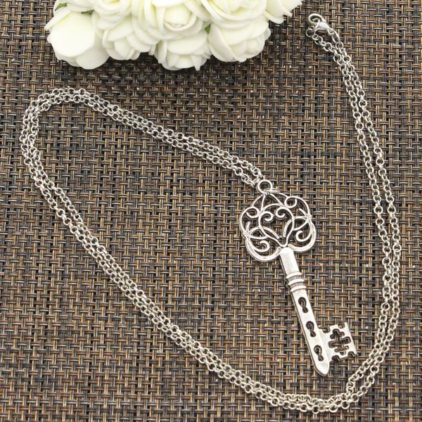 pendant vintage skeleton key choker charm short long diy necklace factory price handmade jewelry bsh1, Silver
pendant vintage skeleton key choker charm short long diy necklace factory price handmade jewelry bsh1, Silver