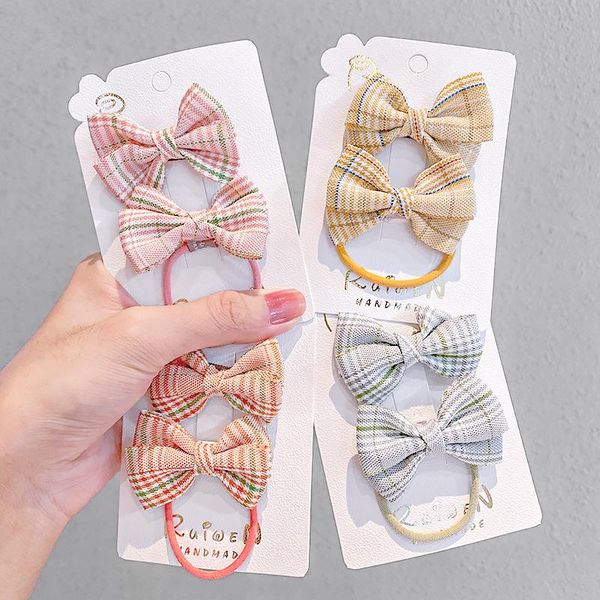 2pcs set new girls cute plaid bow hair clip rubber band sweet headband hair ornament hairpin hair band fashion accessories h wmtfes, Black;brown
2pcs set new girls cute plaid bow hair clip rubber band sweet headband hair ornament hairpin hair band fashion accessories h wmtfes, Black;brown