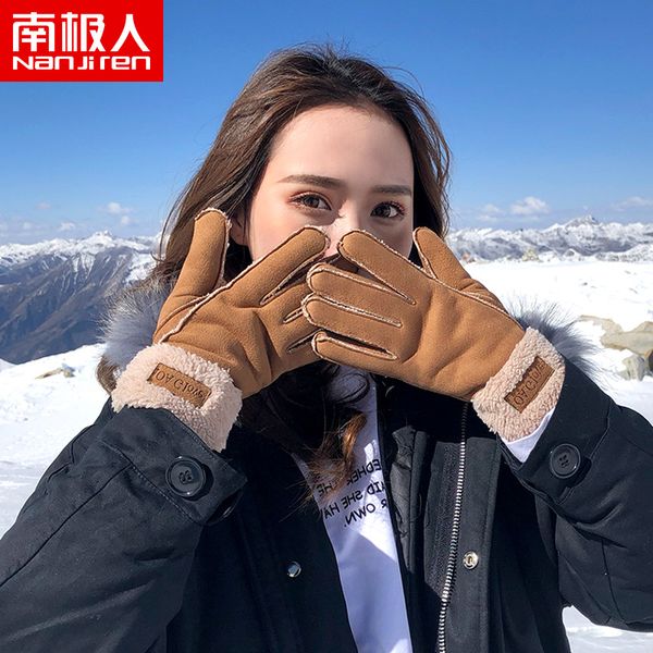 suede women's men's warm and plush in lovely student's ski gloves winter cycling cold protection 
suede women's men's warm and plush in lovely student's ski gloves winter cycling cold protection