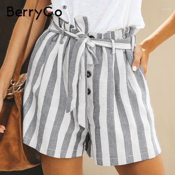 berrygo striped mid waist women shorts buttons sash belt casual shorts female spring summer cotton linen ladies bottoms1, White;black
berrygo striped mid waist women shorts buttons sash belt casual shorts female spring summer cotton linen ladies bottoms1, White;black