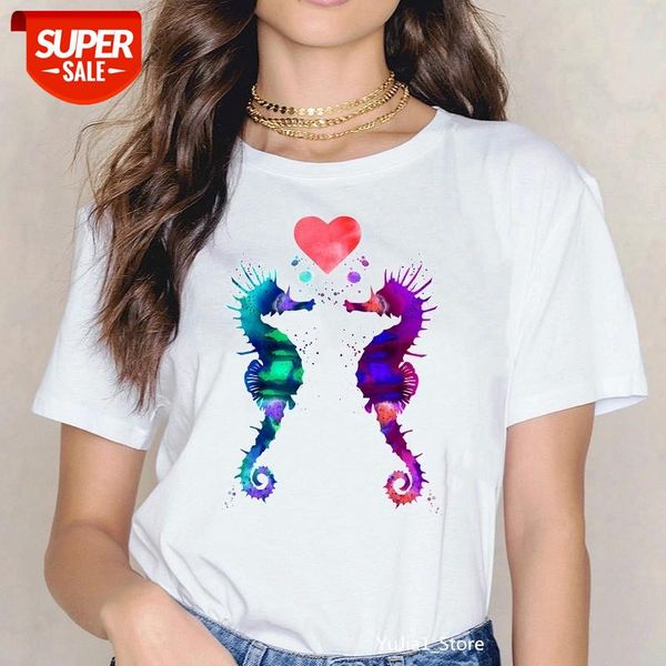 Watercolor Seahorses love animal print t shirt femme t-shirts for women harajuku kawaii tshirt summer cute top camisas mujer tee #1F3O, White
Watercolor Seahorses love animal print t shirt femme t-shirts for women harajuku kawaii tshirt summer cute top camisas mujer tee #1F3O, White