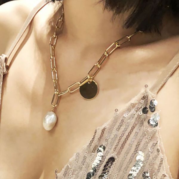 2020 new fashion necklace lu ke ran women's simple same baroque pearl clavicle necklace, Silver
2020 new fashion necklace lu ke ran women's simple same baroque pearl clavicle necklace, Silver