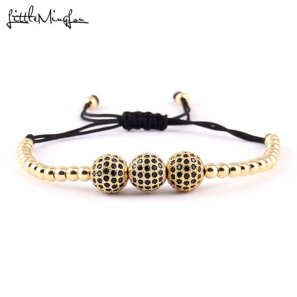 charm bracelets little minglou men luxury bracelet 5 black cz ball connector & 4mm round beads bangles braided macrame women jewelry, Golden;silver
charm bracelets little minglou men luxury bracelet 5 black cz ball connector & 4mm round beads bangles braided macrame women jewelry, Golden;silver