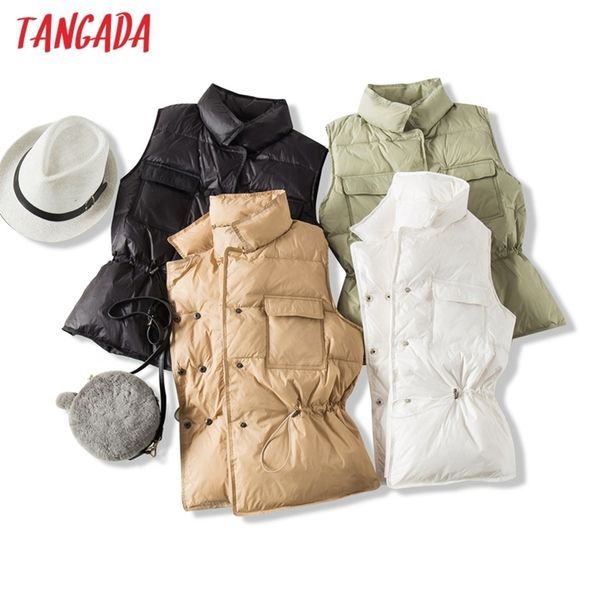 tangada autumn winterwomen solid down parkas sleeveless pockets waist adjust female warm elegant coat jacket atp1 201214, Black
tangada autumn winterwomen solid down parkas sleeveless pockets waist adjust female warm elegant coat jacket atp1 201214, Black