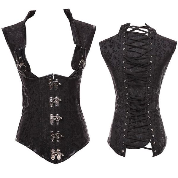 waist support leather corset steampunk women neck strap gothic bustier overbust outwear corselet fashion, Black;gray
waist support leather corset steampunk women neck strap gothic bustier overbust outwear corselet fashion, Black;gray