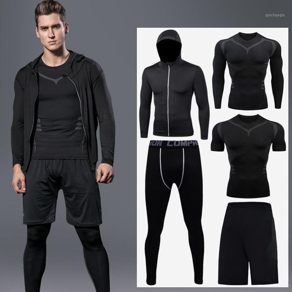 5 pcs/set sports tracksuit men compression suit gym fitness clothes running set jogging training workout sport wear1, Black;blue
5 pcs/set sports tracksuit men compression suit gym fitness clothes running set jogging training workout sport wear1, Black;blue