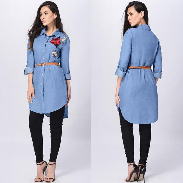 fashion embroidery girl's denim shirt casual turn down collar long sleeve blouses for muslim women clothing1, Red
fashion embroidery girl's denim shirt casual turn down collar long sleeve blouses for muslim women clothing1, Red