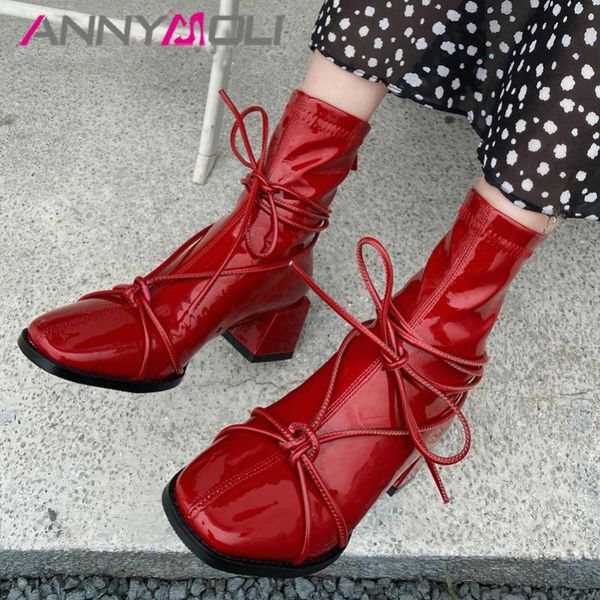 boots annymoli high heel mid calf women zipper block shoes lace up square toe ladies autumn winter red size 40, Black
boots annymoli high heel mid calf women zipper block shoes lace up square toe ladies autumn winter red size 40, Black