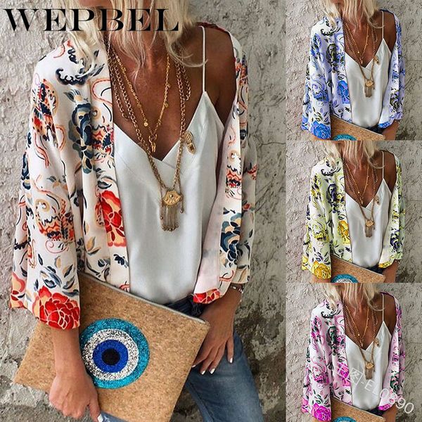 women summer print shirt casual ladies long sleeve v neck open front blouse q1210, White
women summer print shirt casual ladies long sleeve v neck open front blouse q1210, White