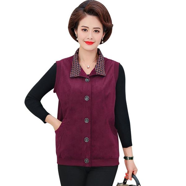 women's vests corduroy waistcoat middle age women casual sleeveless jacket spring fall mother clothing coat vest 2021 plus size 5xl, Black;white
women's vests corduroy waistcoat middle age women casual sleeveless jacket spring fall mother clothing coat vest 2021 plus size 5xl, Black;white