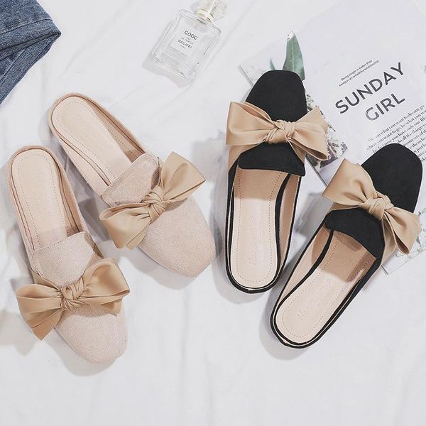 chic ladies mules summer bow-knot women slippers solid slip-on flat ladies office shoes summer slippers female, Black
chic ladies mules summer bow-knot women slippers solid slip-on flat ladies office shoes summer slippers female, Black