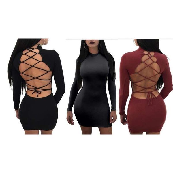 9489 open back bandage cut out long sleeve dress with hip wrap skirt, Black;gray
9489 open back bandage cut out long sleeve dress with hip wrap skirt, Black;gray