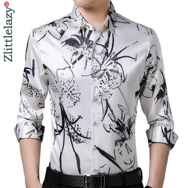 men's casual shirts 2021 brand long sleeve men social shirt spring streetwear floral dress mens slim regular fit clothes fashions 0074, White;black
men's casual shirts 2021 brand long sleeve men social shirt spring streetwear floral dress mens slim regular fit clothes fashions 0074, White;black