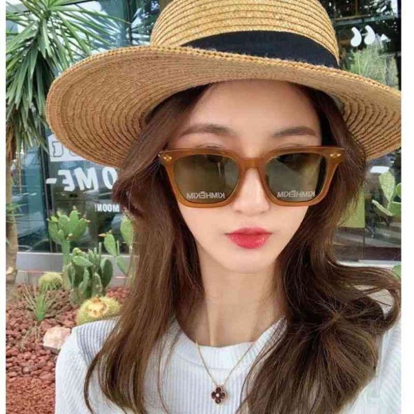 sunglasses 2022 kimhekim tiktok sunscreen big screen, White;black