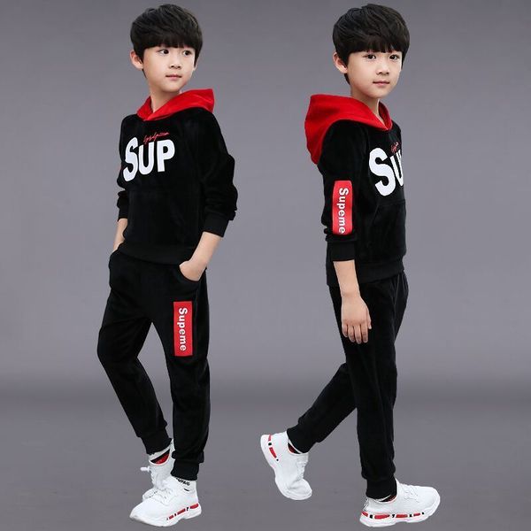 wear spring suit 2020 new velvet autumn and winter korean version of children's long sleeve sweater trend, White 
wear spring suit 2020 new velvet autumn and winter korean version of children's long sleeve sweater trend, White