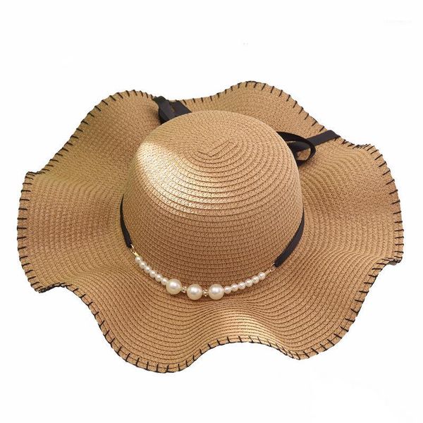 wide brim hats fashion pearl summer straw hat women big beach panama ladies cap outdoor sun visor for gorras1, Blue;gray
wide brim hats fashion pearl summer straw hat women big beach panama ladies cap outdoor sun visor for gorras1, Blue;gray